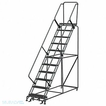 BALLYMORE Safety Rolling Ladder Steel 110 In.H, 9JAM3