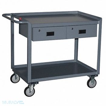 JAMCO Mobile Wrkstion Steel 36 L 24 W 2 Shelf, 9JCU6