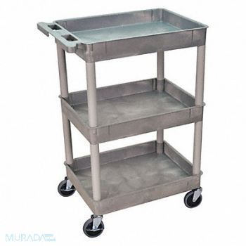 GRAINGER APPROVED Utility Cart 300 lb Cap. PE 3 Shelves, 9JDN1