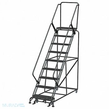 BALLYMORE Safety Rolling Ladder Steel 90 In.H, 9JGD4