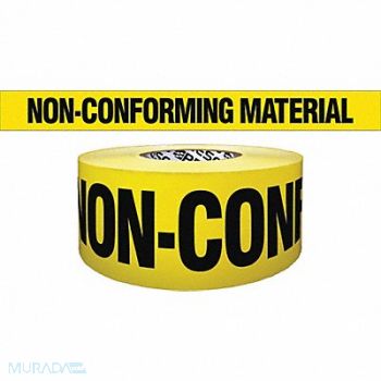 GRAINGER APPROVED Barricade Tape Yellow/Black 1000ft x 3In, 9JY51