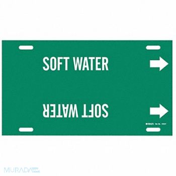 BRADY Pipe Marker Soft Water 8 in H 16 in W, 9K770