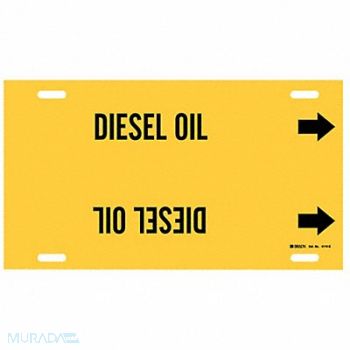 BRADY Pipe Marker Diesel Oil 10 in H 24 in W, 9K772