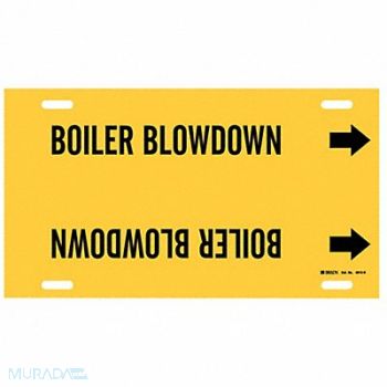 BRADY Pipe Markr Boiler Blowdown 10in H 32in W, 9K954