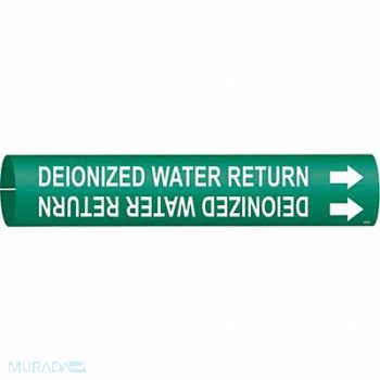 BRADY Pipe Marker Deionized Water Return 2in H, 9KAU3