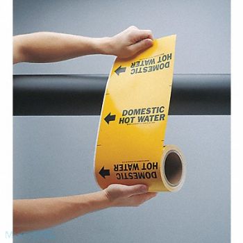 BRADY Pipe Marker Sanitary Sewer 12in H 12in W, 9LEC4