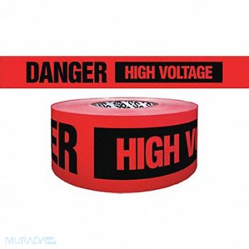 GRAINGER APPROVED Barricade Tape Red/Black 500 ft x 3 In, 9KYY1