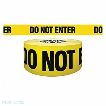 GRAINGER APPROVED Barricade Tape Yellow/Black 500ft x 3 In, 9KYY2