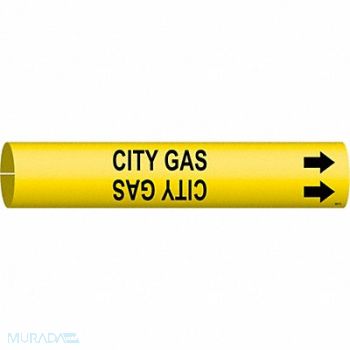 BRADY Pipe Mrkr City Gas 2 13/16in H 2 4/5in W, 9LDC0