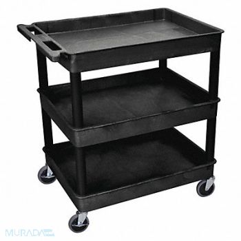 GRAINGER APPROVED Utility Cart 400 lb Cap. PE 3 Shelves, 9LDN6