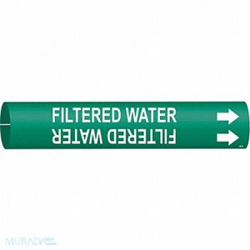 BRADY Pipe Marker Filtered Water 2 in H 2 in W, 9LDX5