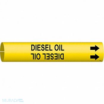 BRADY Pipe Marker Diesel Oil 2 in H 2 in W, 9LE93
