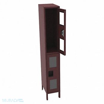 TENNSCO Wrdrb Lockr Clearview 1 Wide 2 Tier Wine, 9LEL7