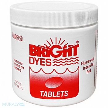 BRIGHT DYES Dye Tracer Tablet Red PK200, 9LEP0