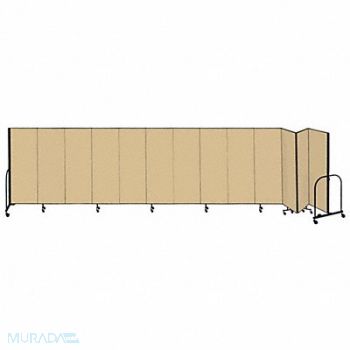 SCREENFLEX F1907 Partition 24 Ft 1 In W x 5 Ft H Beige, 9LM19