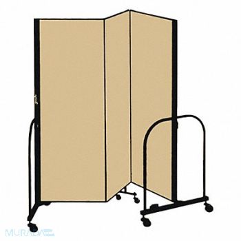 SCREENFLEX F1876 Partition 5 Ft 9 In W x 4 Ft H Beige, 9LML3