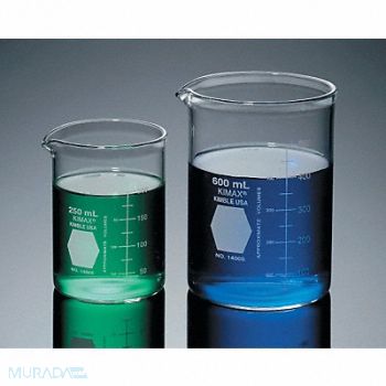 KIMBLE KIMAX Beaker Low Form Glass 400mL PK48, 38VK10