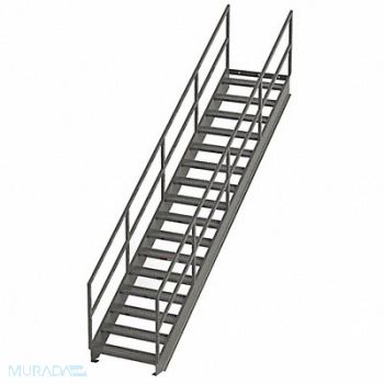 GRAINGER APPROVED Stair Unit Carbon Steel 17 Steps, 9MD55