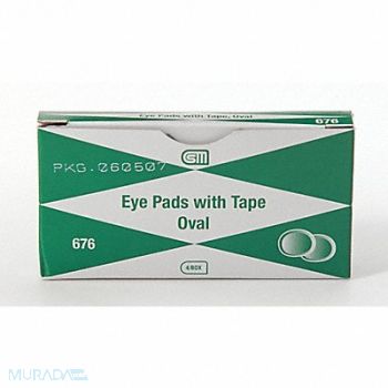 GRAINGER APPROVED Eye Pad Cotton/Gauze Unitized PK4, 9MDM3