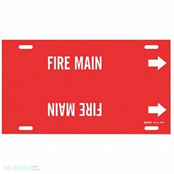 BRADY Pipe Marker Fire Main 8 in H 16 in W, 9MDT7