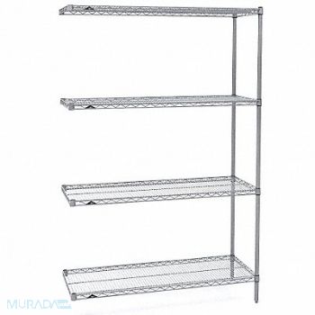 METRO Wire Shlv Unit Cap 500 lb 24inx63inx48in, 9TV09