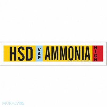 BRADY Pipe Marker Ammonia 2 1/4 in H 14 in W, 9ME81