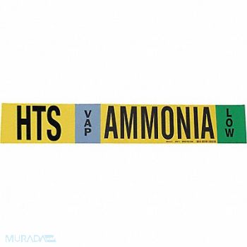 BRADY Pipe Marker Ammonia 2 1/4 in H 14 in W, 9ME82