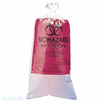 SP SCIENCEWARE Autocl Biohazard Bags 8 to 10 gal PK100, 9MJ61
