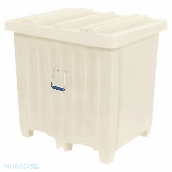 MYTON INDUSTRIES Ribbed Wall Container White, 9NKF7