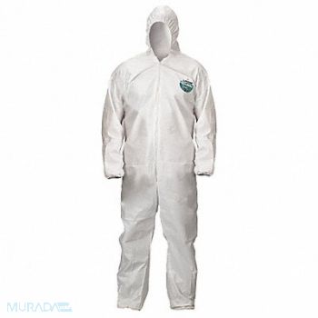 LAKELAND Hooded Coverall Elastic White 2XL PK50, 49CK68