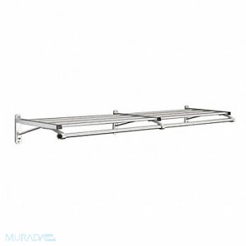 GLARO Coat Rack 1 Shelf 72 In W Satin Aluminum, 9NNH3