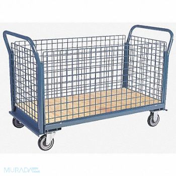 JAMCO Wire-Side Pltfrm Truck 1400lb Wood/Steel, 9WJE4