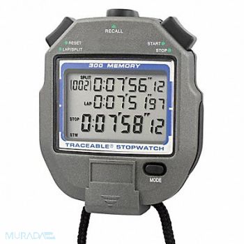 TRACEABLE Memory Stopwatch LCD, 9NU56