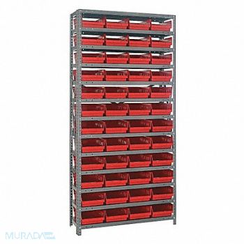 QUANTUM STORAGE SYSTEMS E1508 Bin Shlvng 12inx75inx36in Red, 9NUG0