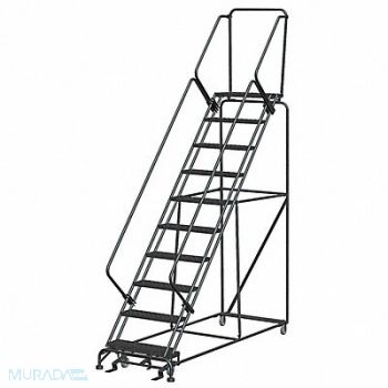BALLYMORE Safety Rolling Ladder Steel 100 In.H, 9NVR3