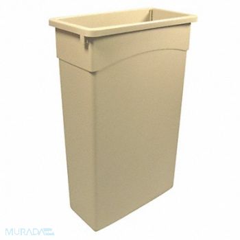 CONTINENTAL Trash Can Rectangular 23 gal Beige, 172K13