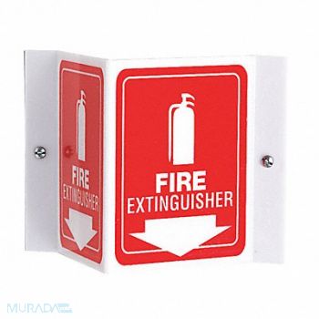 ACCUFORM Fire Extinguisher Sign 6X8-1/2 WHT/R, 772Z04