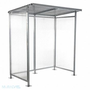 GRAINGER APPROVED Smoking Shelter 49.4 x84 x75.3 in Slope, 9PLM9