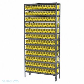 AKRO-MILS Bin Shlvng 12inx79inx36in Yellow, 9PV22