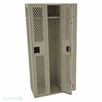 TENNSCO Wrdrb Lockr Vent 3 Wide 1 Tier Sand, 9PX63