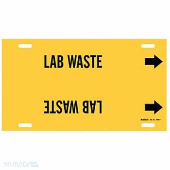 BRADY Pipe Marker Lab Waste 8 in H 16 in W, 9PXP3