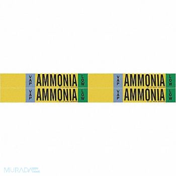 BRADY Pipe Marker Ammonia 1 1/8in H 7in W, 9PXU4