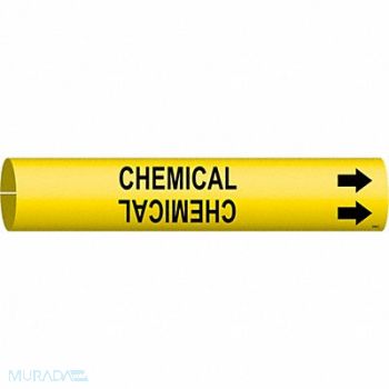BRADY Pipe Marker Chemical 2 in H 2 in W, 9PYA3