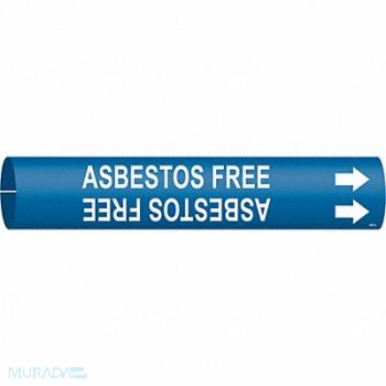 BRADY Pipe Marker Asbestos Free 2 4/5 in W, 9RY80