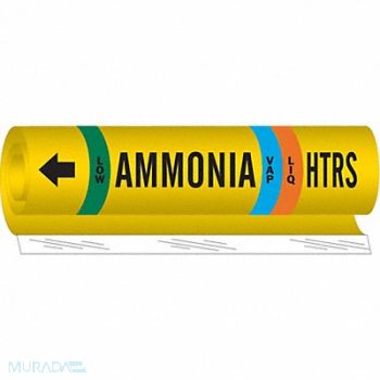 BRADY Pipe Marker Amonia 4 in H 12 in W, 9RYM8