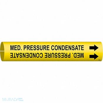 BRADY Pipe Marker Med. Pressure Condensate, 9RYP2