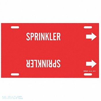 BRADY Pipe Marker Sprinkler 10 in H 32 in W, 9RYR5