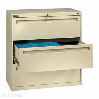 TENNSCO File Cabinet 36 in 3 Drawer Putty, 9RZU8