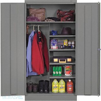 TENNSCO Combo Wardrobe Cab 72 H 36 W Medium Gray, 9T675