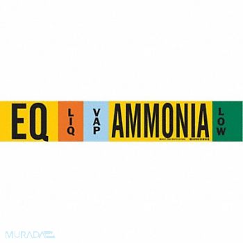 BRADY Pipe Marker Ammonia 4 in H 24 in W, 9TDM0